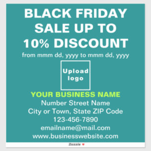 Sticker Business Black Vendredi Vente sur Turquoise vert
