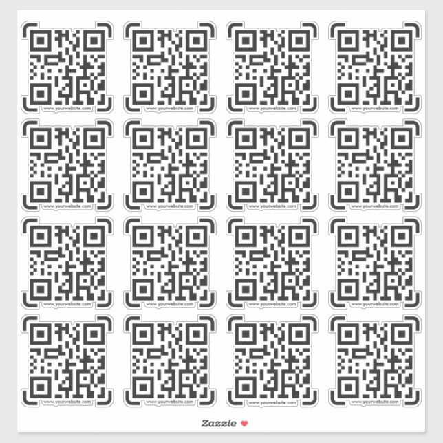 Sticker Business Scan Me QR Code Website Modern Simple (Feuille)