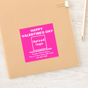 Sticker Business Valentine Salutation sur Carré rose Vinyl