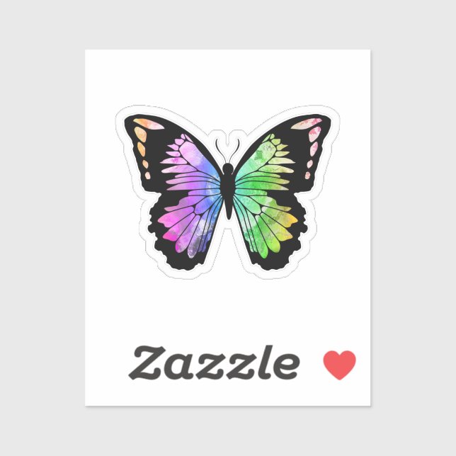 Sticker Butterfly in Rainbow Colours (Feuille)
