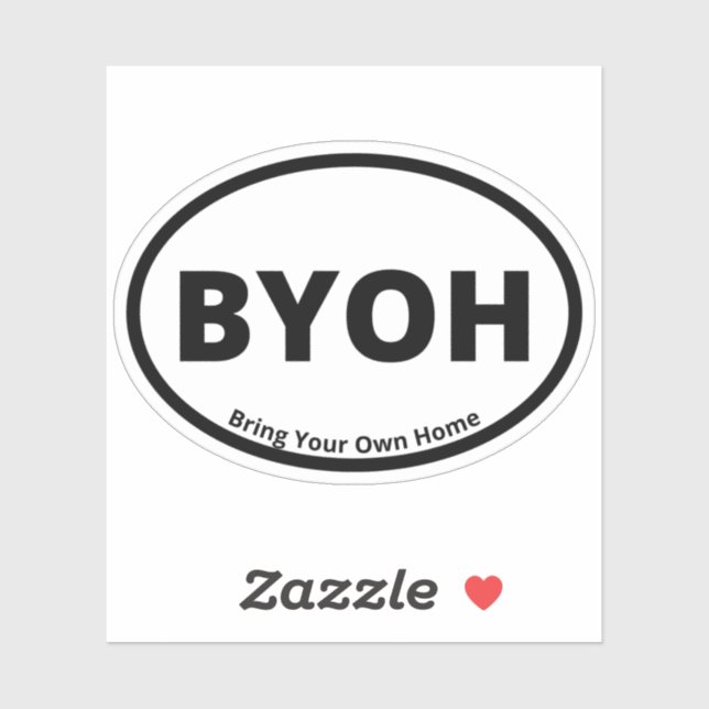 Sticker BYOH - Apportez Votre Propre Maison Ovale Concepti (Feuille)