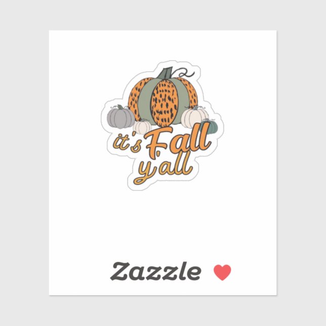 Sticker C’est le Motif Leopard Citrouille de l’automne (Feuille)
