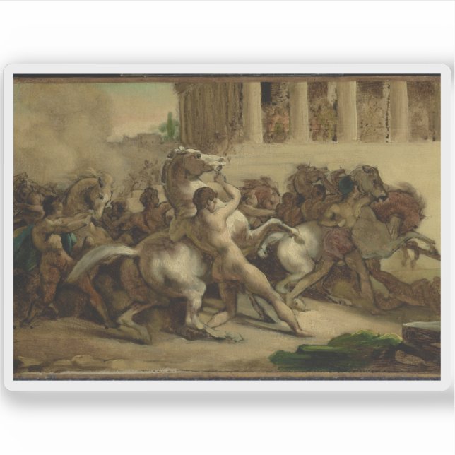 Sticker C. Géricault - La course des chevaux sans cavalier (Devant)