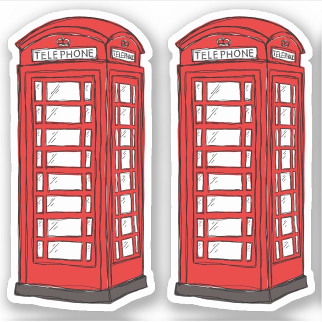 Sticker Cabines téléphoniques britanniques rouges (Devant)