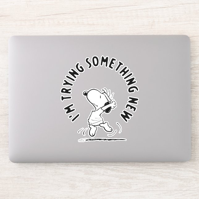 Sticker cacahuètes | Snoopy Essayer Quelque Chose De Nouve (Ordinateur)