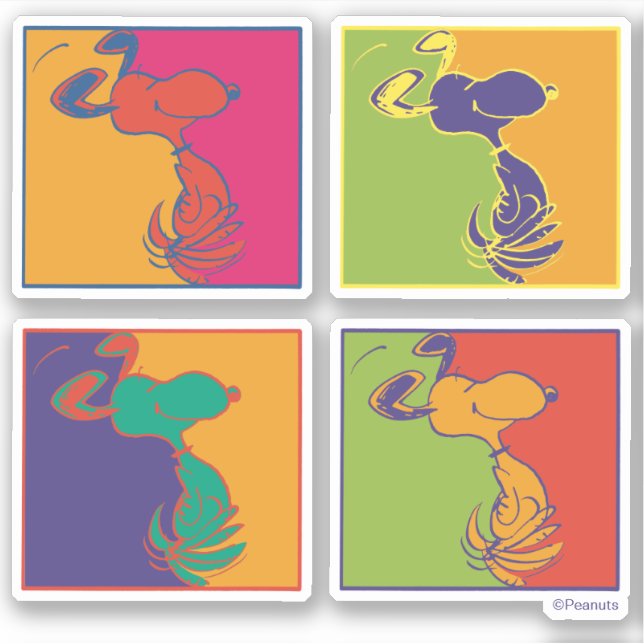Sticker cacahuètes | Snoopy Pop Art Moderne (Devant)