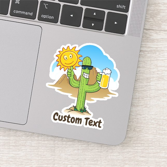 Sticker Cactus avec bière (Détail)