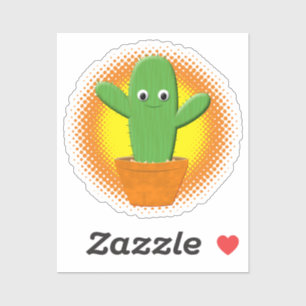 Sticker Cactus Cartoon Cute