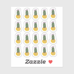 Sticker Cactus Plantes Cheetah Doodle Design