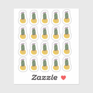 Sticker Cactus Plantes Cheetah Doodle Design