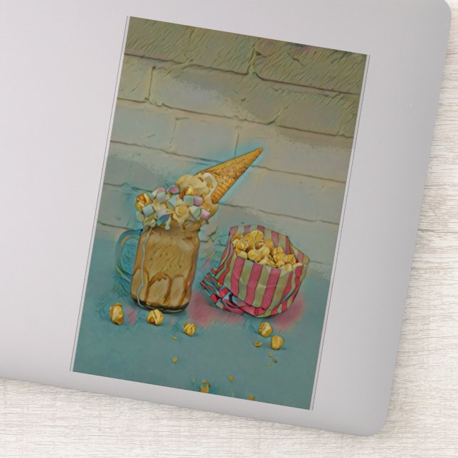 Sticker Cadeau amoureux de crème glacée (Détail)
