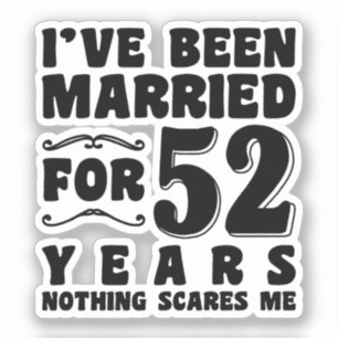 Sticker Cadeau d'anniversaire de 52 ans de mariage