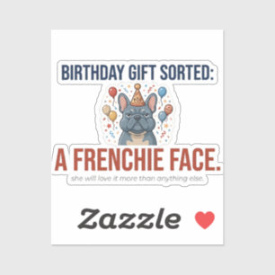 Sticker Cadeau d'anniversaire drôle de Bouledogue Français