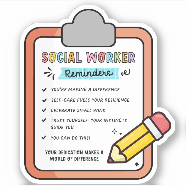 Sticker Cadeau d'appréciation des travailleurs sociaux MSW (Devant)