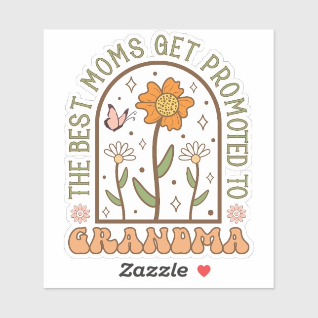 Sticker Cadeau de la fête des mères pour grand-mère (Feuille)