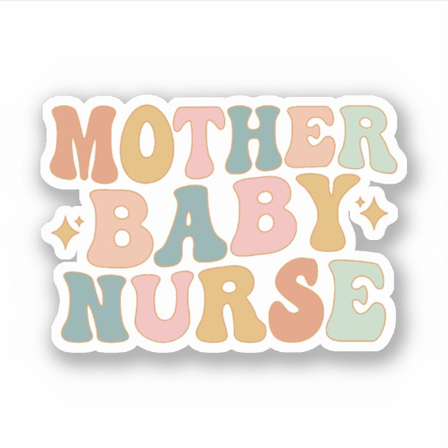 Sticker Cadeau de la mère super bébé infirmière, infirmièr (Devant)