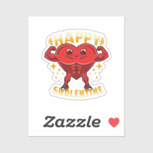 Sticker Cadeau de la Saint-Valentin drôle de gym pour le c