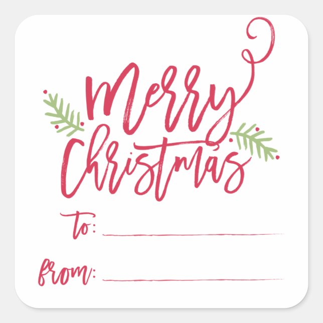 Sticker cadeau de Noël brillant pour pinceau moder (Devant)