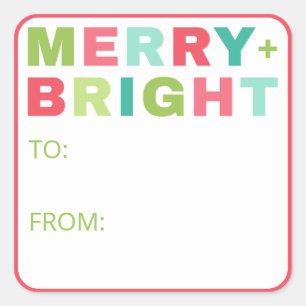 Sticker cadeau de Noël joyeux et lumineux