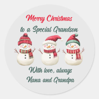 Sticker cadeau de Noël pour grand-fils