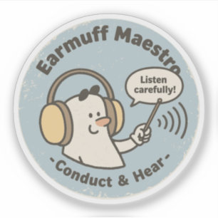 Sticker Cadeau drôle de musicien d'audiologie