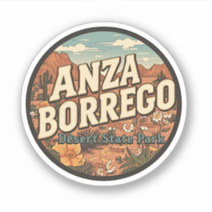 Sticker Cadeau du désert du parc d'État vintage Anza Borre