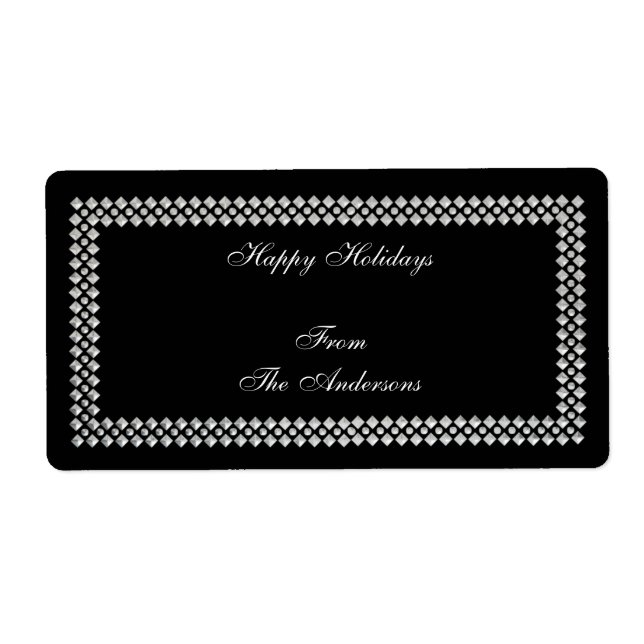 Sticker cadeau étiquette Silver Trier sur noir (Devant)