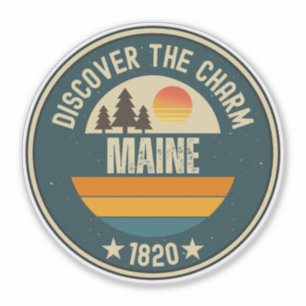 Sticker Cadeau J'aime Maine - Souvenir Mignon de l'État ME