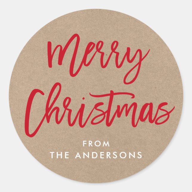 Sticker cadeau Kraft de Noël (Devant)