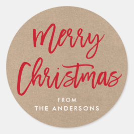 Sticker cadeau Kraft de Noël