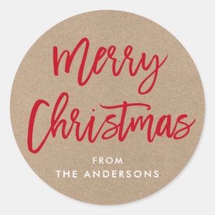 Sticker cadeau Kraft de Noël