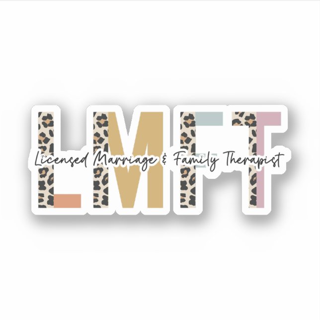 Sticker Cadeau LMFT pour le mariage et le thérapeute famil (Devant)