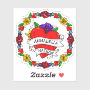 Sticker Cadeau romantique à deux   Art du style tatouage