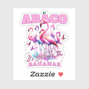 Sticker Cadeau souvenir Bahamas : Abaco Bahamas Flamant ro