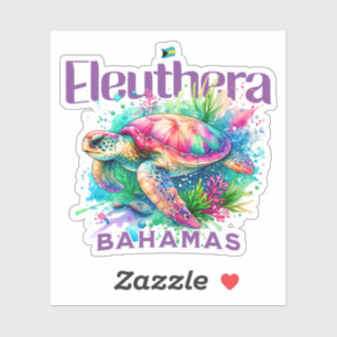 Sticker Cadeau souvenir Bahamas : Eleuthera Bahamas Turtle
