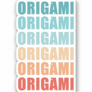 Sticker Cadeau Vintage Retro Origami