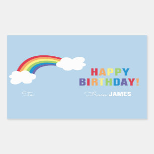 Sticker cadeau Whimsical Rainbow personnalisé