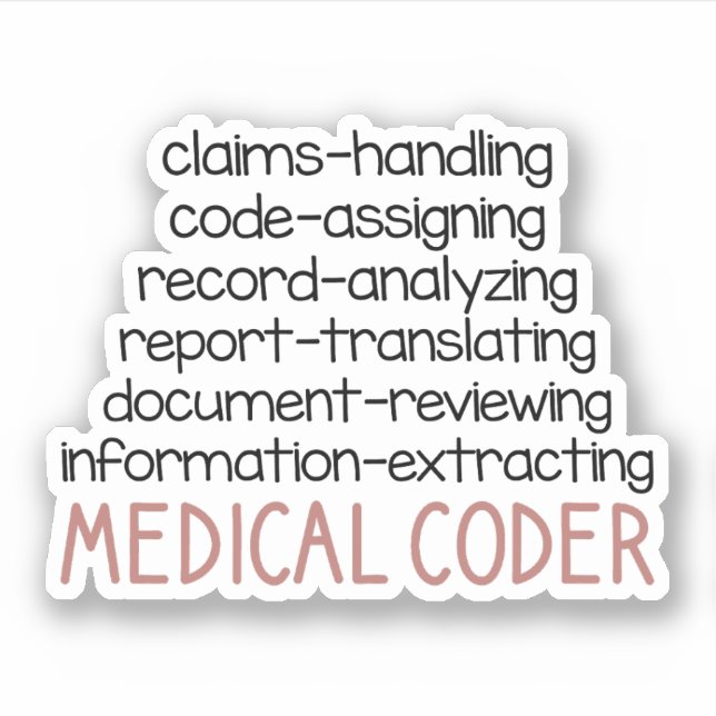 Sticker Cadeaux Coder Médicales, Codage Médicale (Devant)