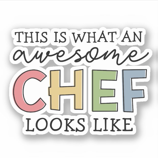 Sticker Cadeaux de Chef géniaux | Meilleur Chef Jamais Drô (Devant)