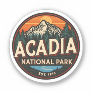 Sticker Cadeaux de plein air vintage du parc national d'Ac