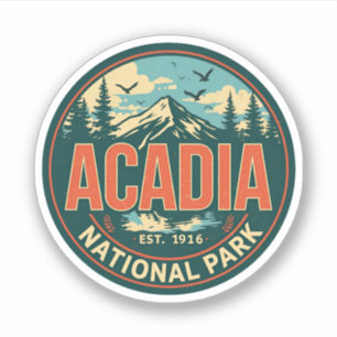 Sticker Cadeaux de plein air vintage du parc national d'Ac