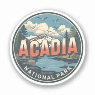 Sticker Cadeaux de plein air vintage du parc national d'Ac