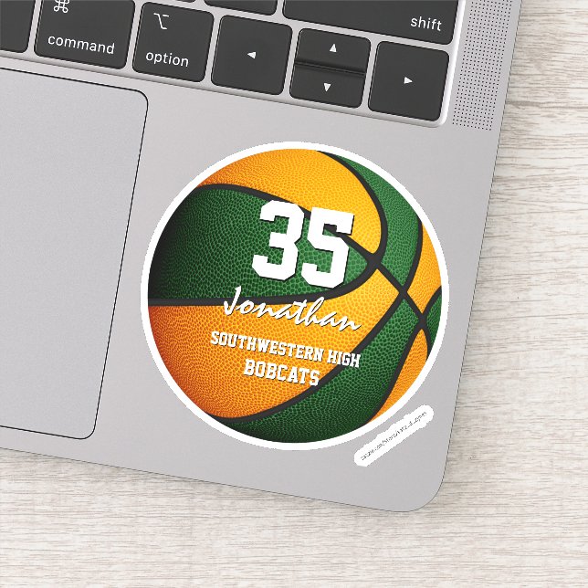 Sticker Cadeaux d'équipe de basket-ball pour enfants orang (Détail)