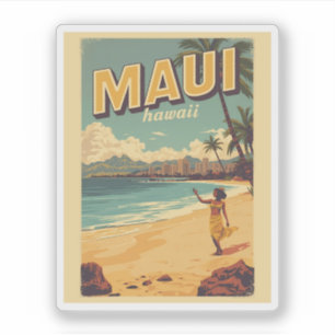 Sticker Cadeaux souvenirs vintage de plage tropicale de Ma