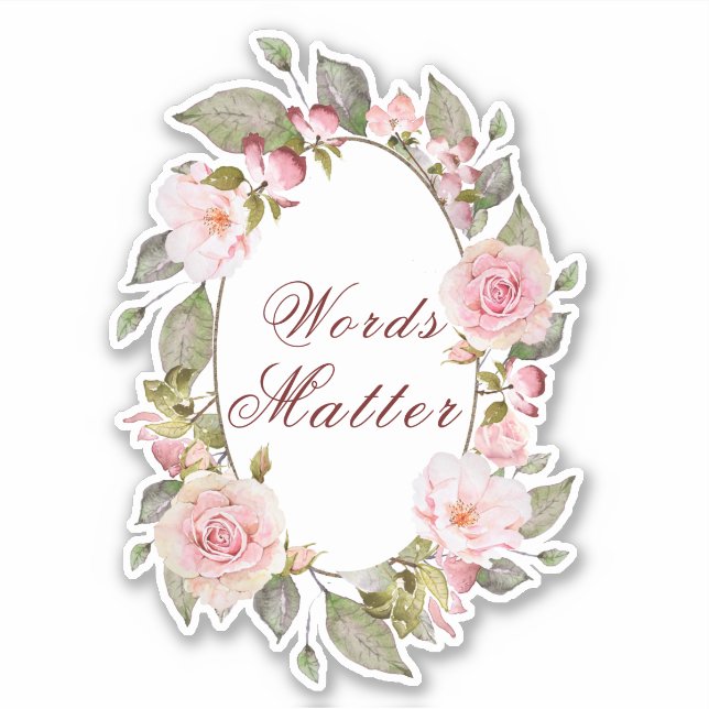 Sticker Cadre Floral "Words Matt" (Devant)