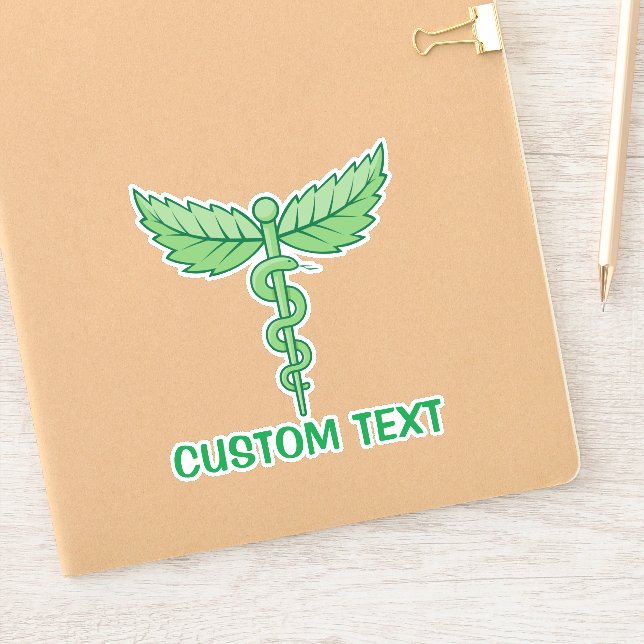 Sticker Caduceus avec Feuilles (Carnet)