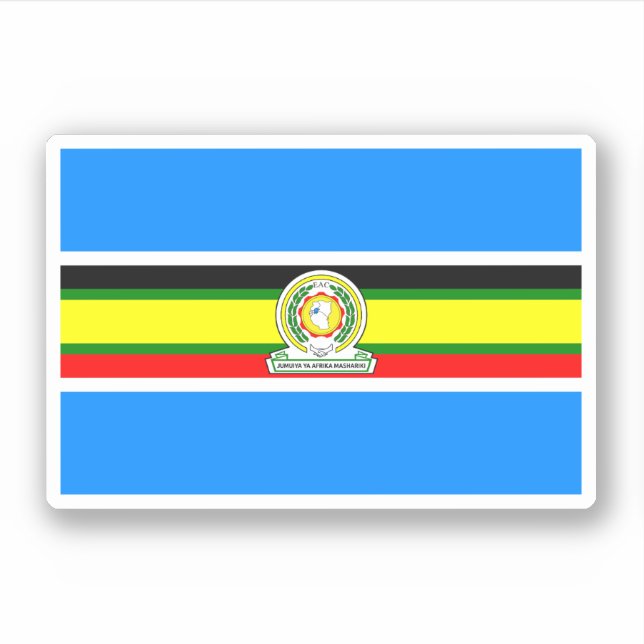 Sticker CAE - Drapeau de la Communauté d'Afrique de l'Est (Devant)