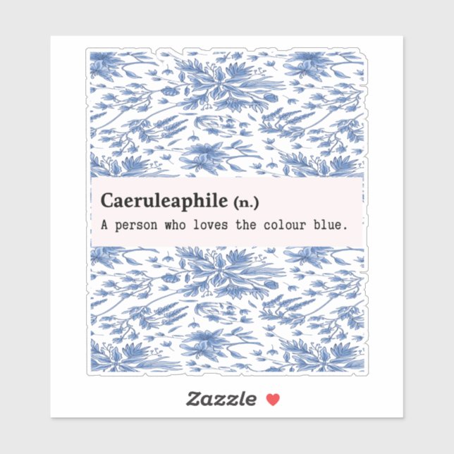 STICKER CAERULEAPHILE BLEU FLEURS NATURE (Feuille)