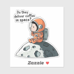 STICKER CAFÉ ASTRONAUT MUSINGS SUR LA LUNE