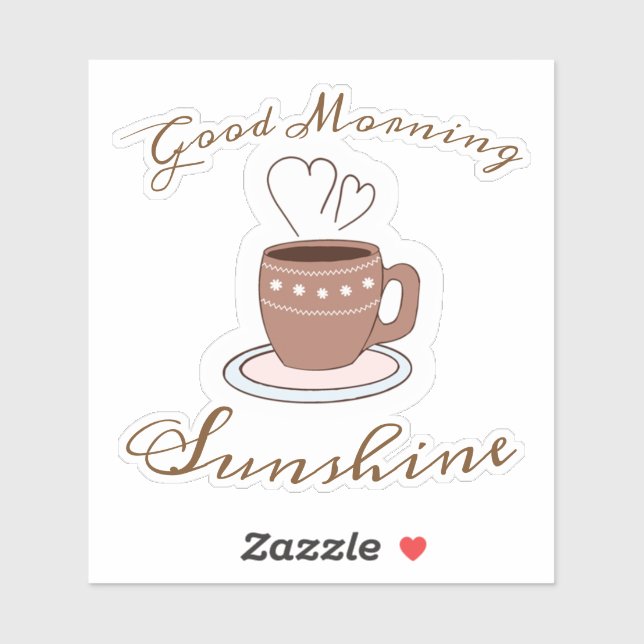 Sticker Café Du Matin Et Soleil Du Coeur (Feuille)